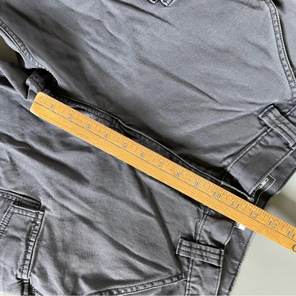 Carhartt Gray Cargo Work Utility Carpenter Shorts Sz 34 Pockets Hammer Loop